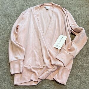 Blush pink Purana vneck wrap sweatshirt size small
